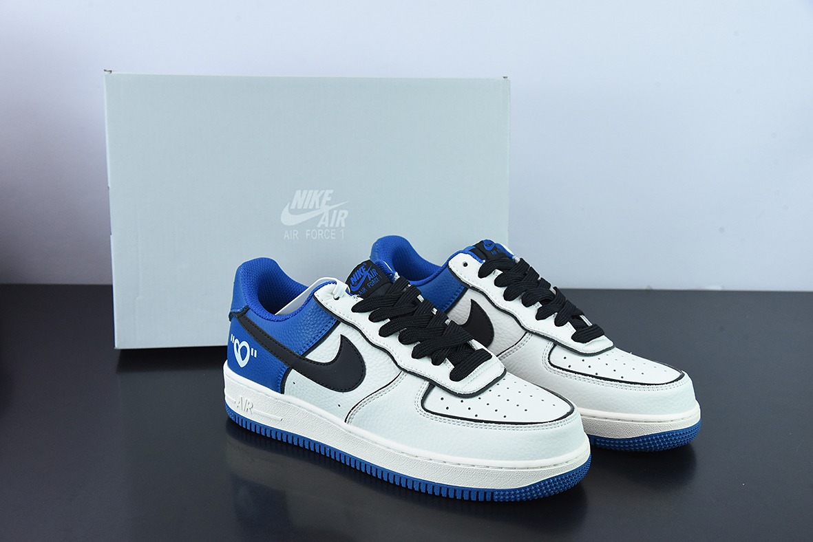 Nike Air Force 1 Low 07 米蓝黑 情人节男女同款运动鞋 货号：AL2236 300