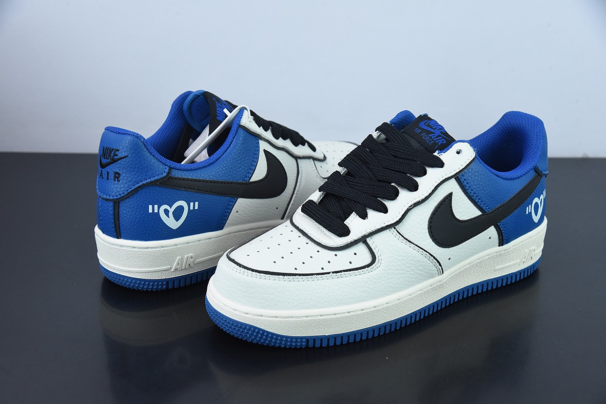Nike Air Force 1 Low 07 米蓝黑 情人节男女同款运动鞋 货号：AL2236 300
