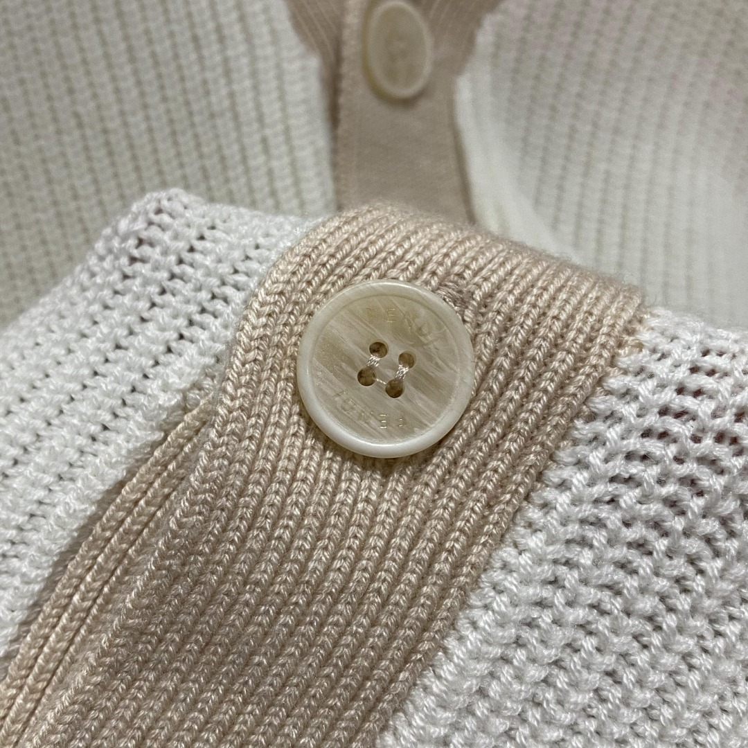 【新品】渠道精品.2022秋冬Fe*di 提花针织V领毛衣开衫