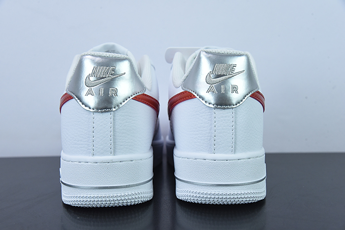 Nike Air Force 1’07 Low"White/Red/Space Silver"空军一号白红太空银小钩”低帮休闲板鞋 FD0654-100