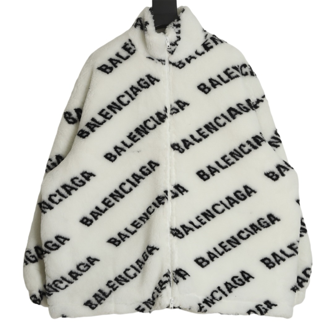 Balenciaga 22fw 字母轮廓外套 定制轻度滚束绒提花小字母