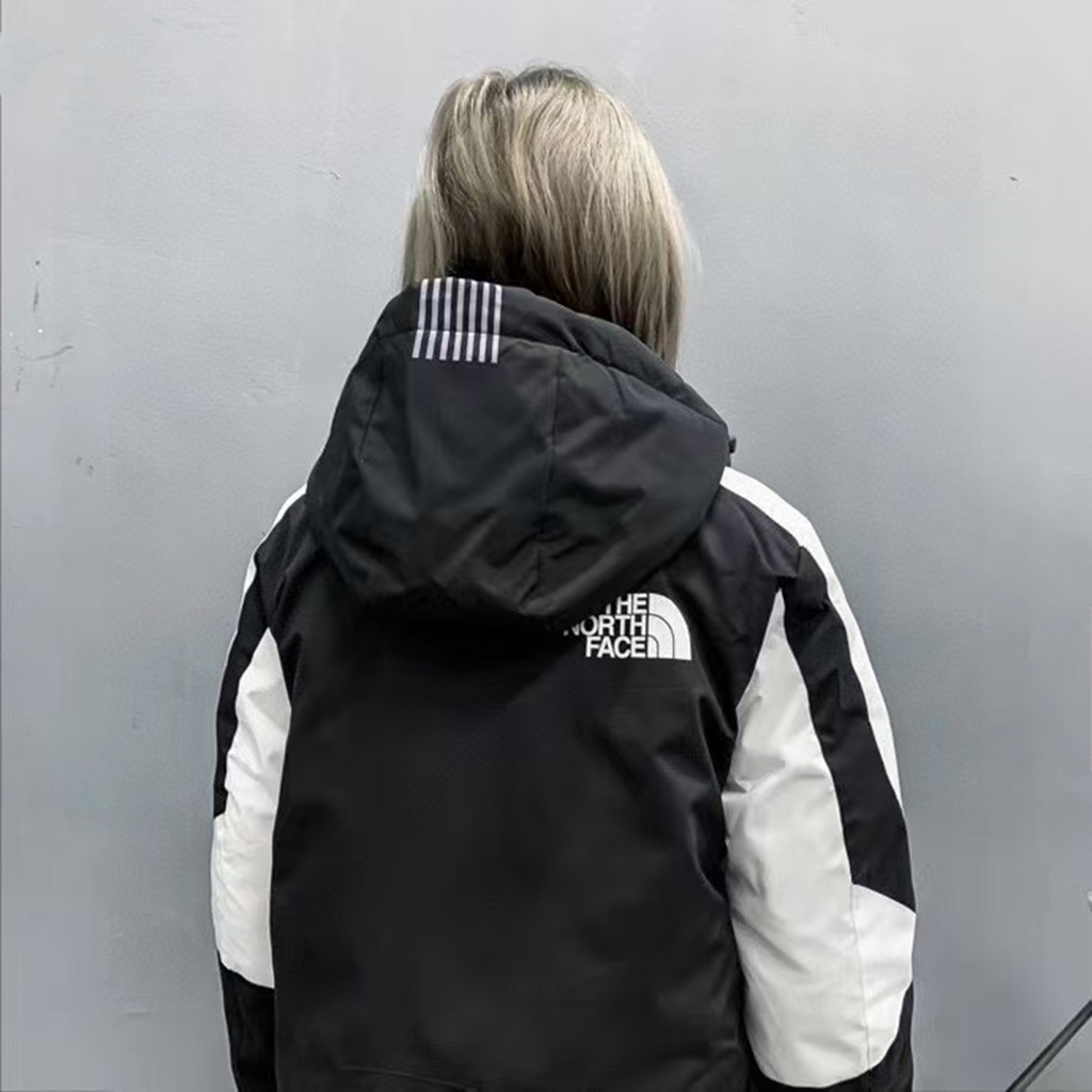 260 （白鸭绒） THE NORTH FACE 北面拼接撞色情侣帅气连帽羽绒服