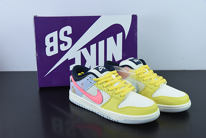 NK SB Dunk Low PRO"Be True"扣篮系列低帮休闲运动滑板板鞋“黄白粉彩虹”DX5933-900