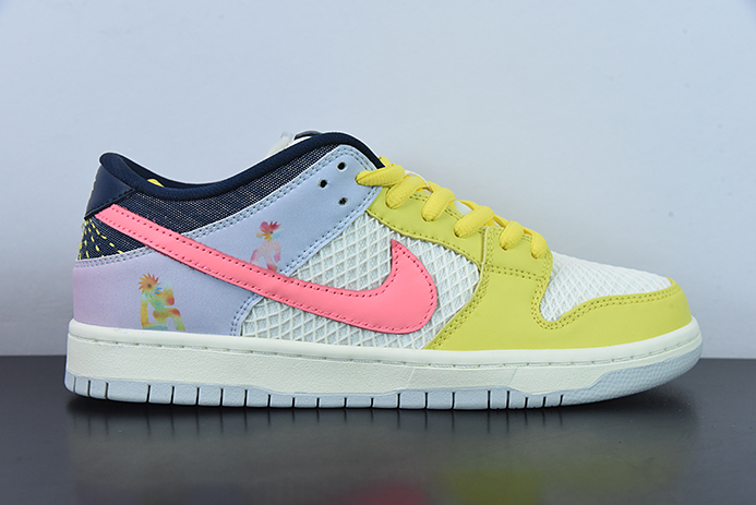 NK SB Dunk Low PRO"Be True"扣篮系列低帮休闲运动滑板板鞋“黄白粉彩虹”DX5933-900