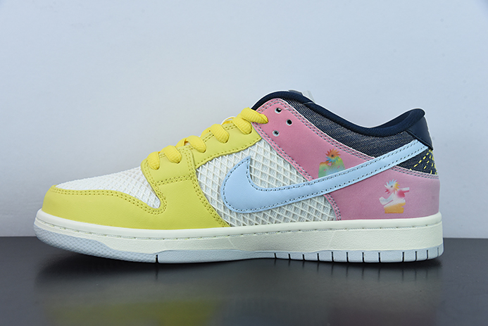 NK SB Dunk Low PRO"Be True"扣篮系列低帮休闲运动滑板板鞋“黄白粉彩虹”DX5933-900