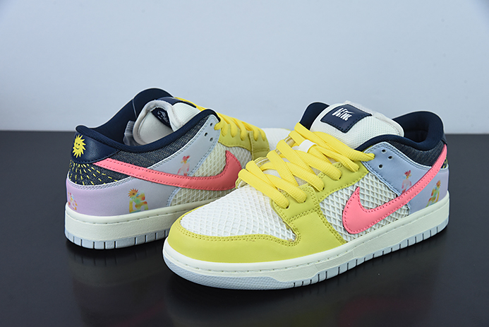 NK SB Dunk Low PRO"Be True"扣篮系列低帮休闲运动滑板板鞋“黄白粉彩虹”DX5933-900