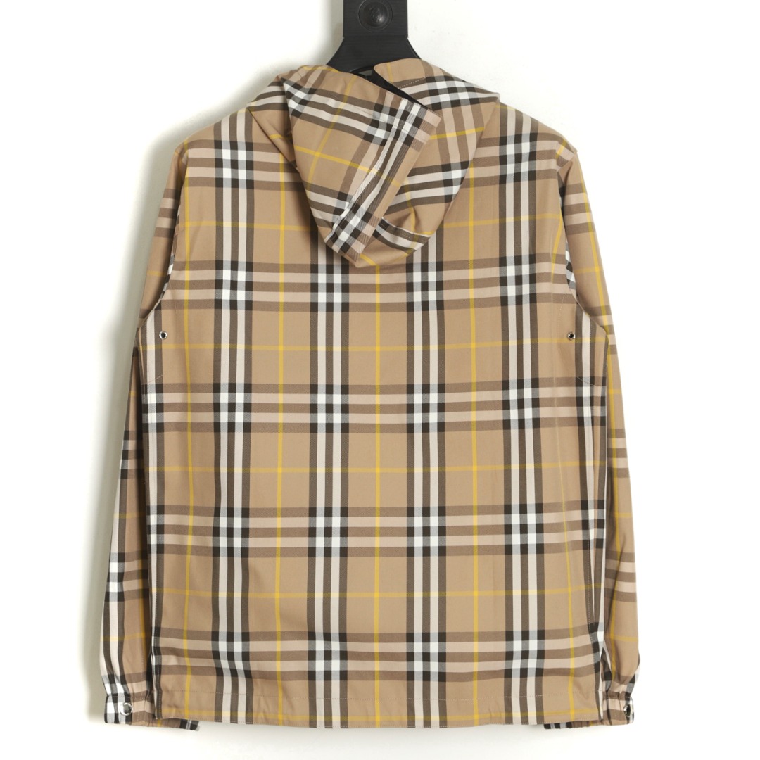 370 Burberry 22FW 松露色格子连帽夹克外套