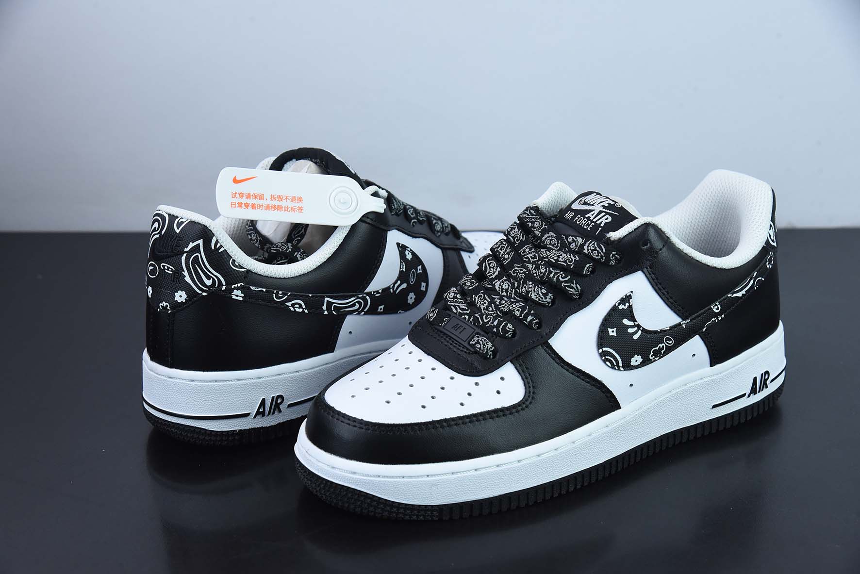 Air Force 1’07 Low"Black Paisley"空军一号白腰果花反光”低帮休闲板鞋 XM6389-316