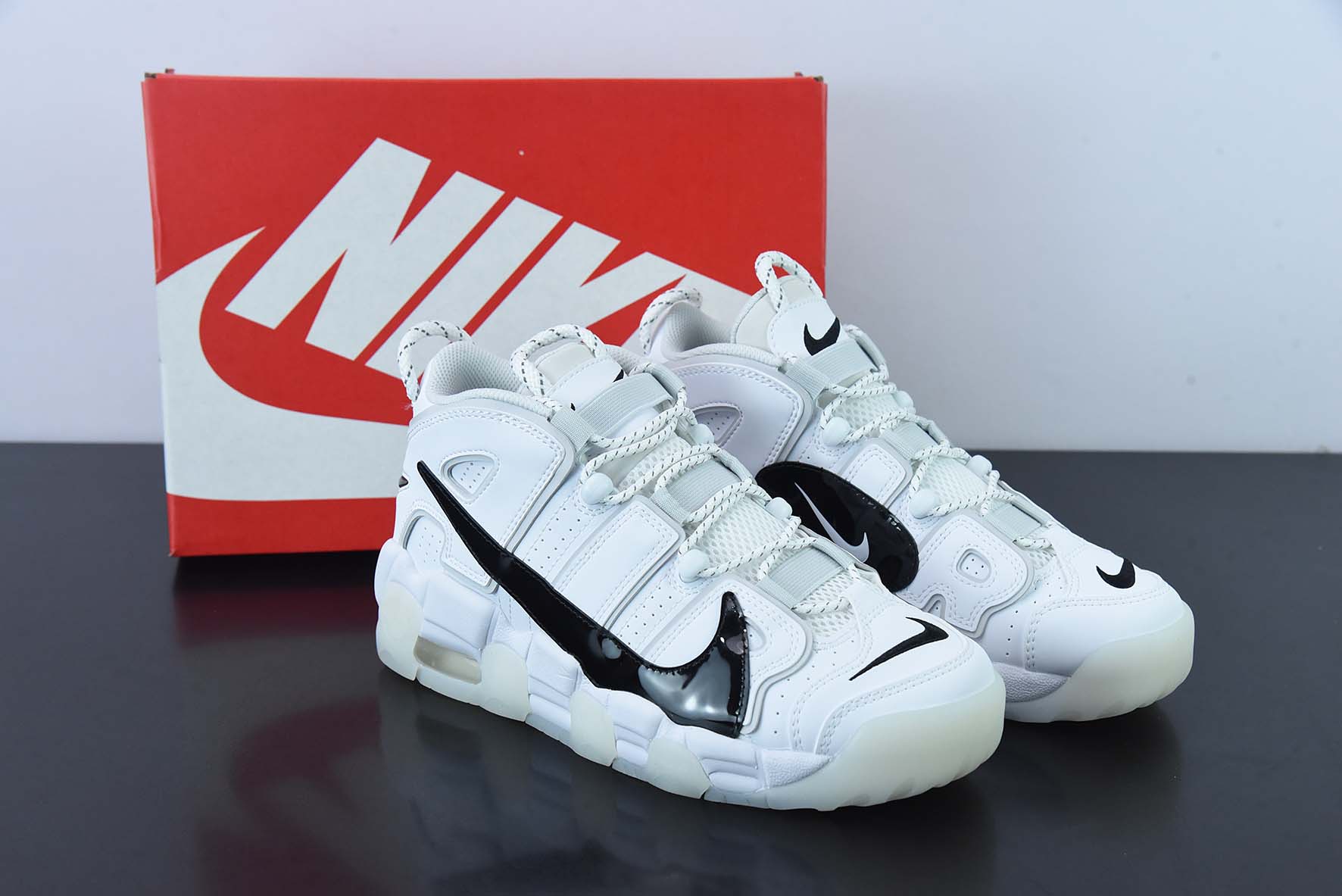 Nike Air More Uptempo'96“Copy/Paste”（GS）白黑男女同款运动鞋货号