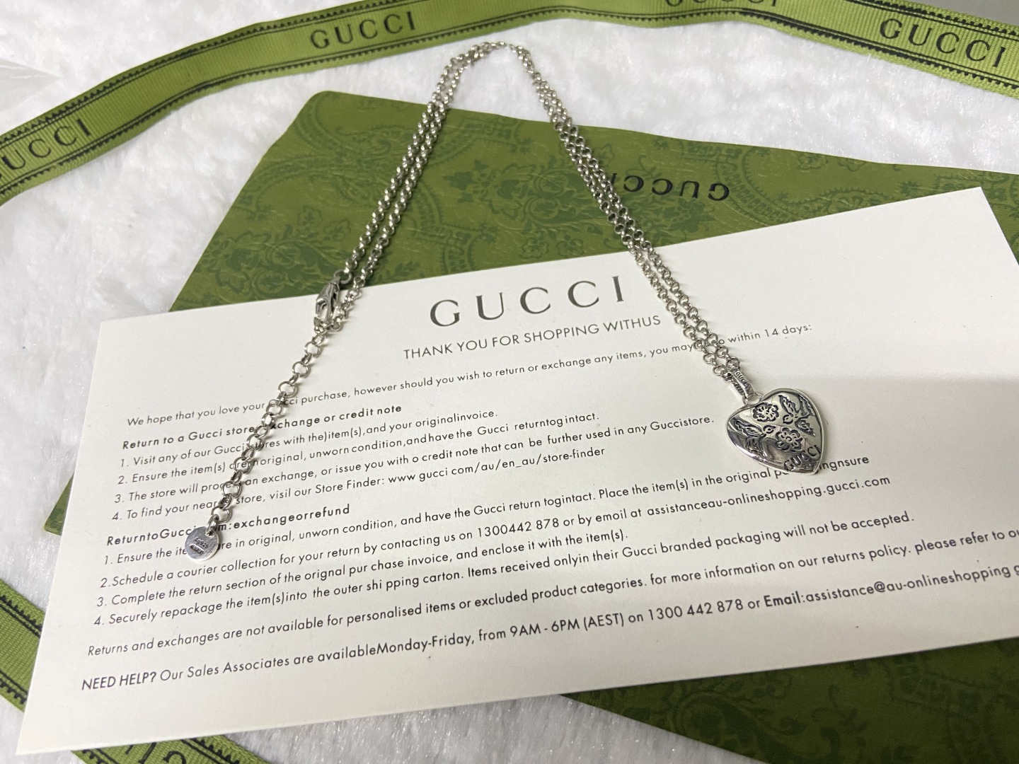 Gucci 古驰 爱无畏花鸟项链 长度：50+5CM