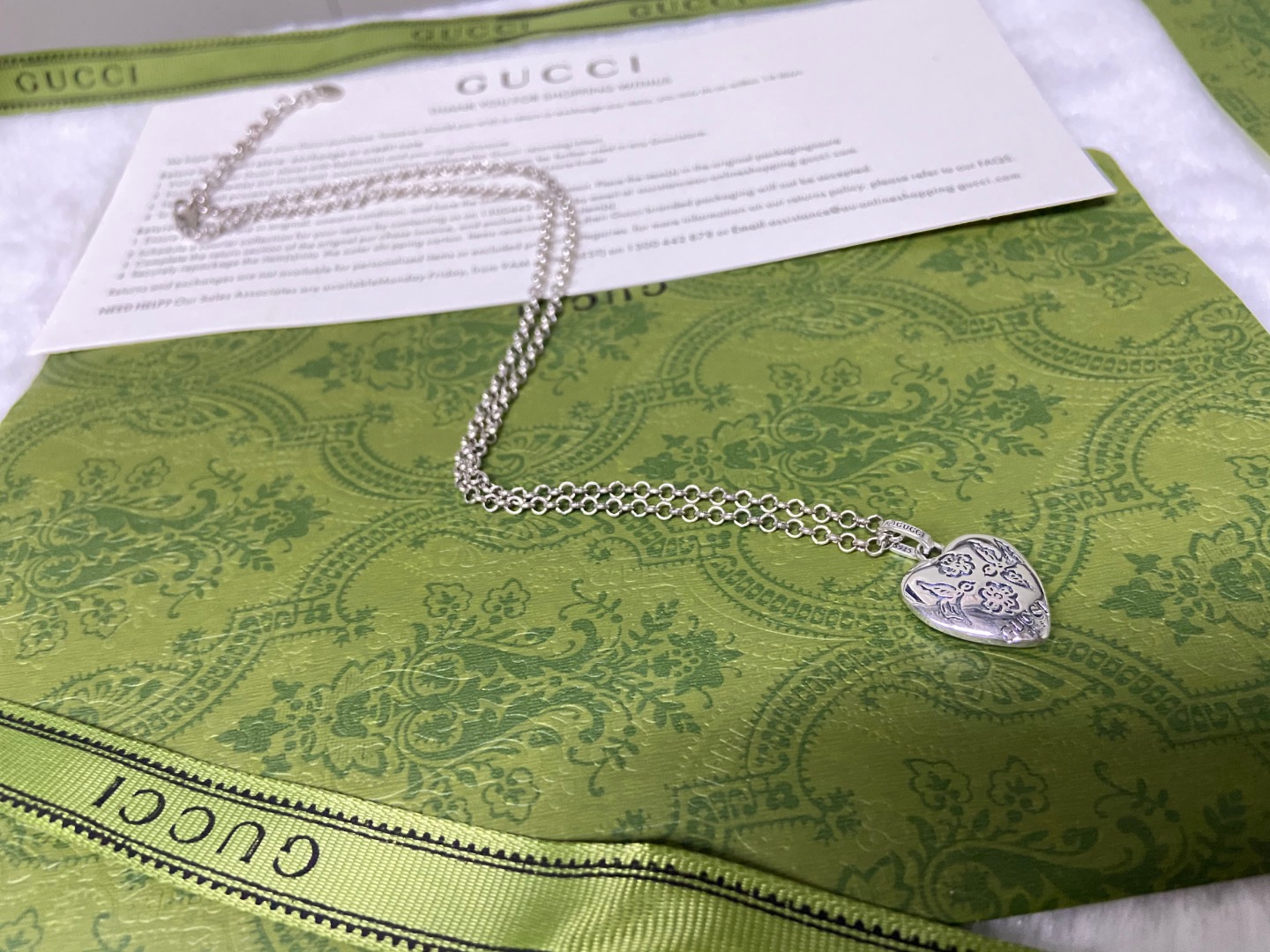 Gucci 古驰 爱无畏花鸟项链 长度：50+5CM