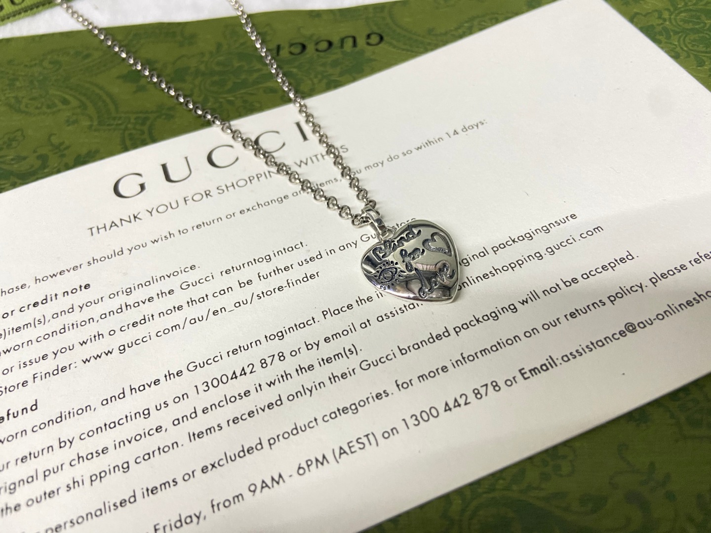 Gucci 古驰 爱无畏花鸟项链 长度：50+5CM