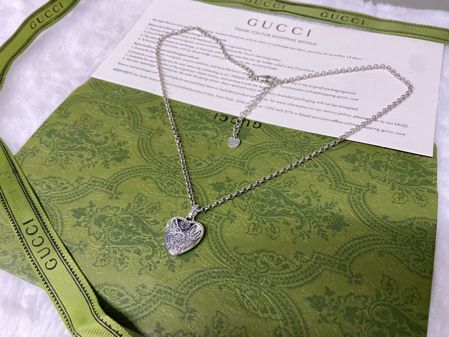 Gucci 古驰 爱无畏花鸟项链 长度：50+5CM