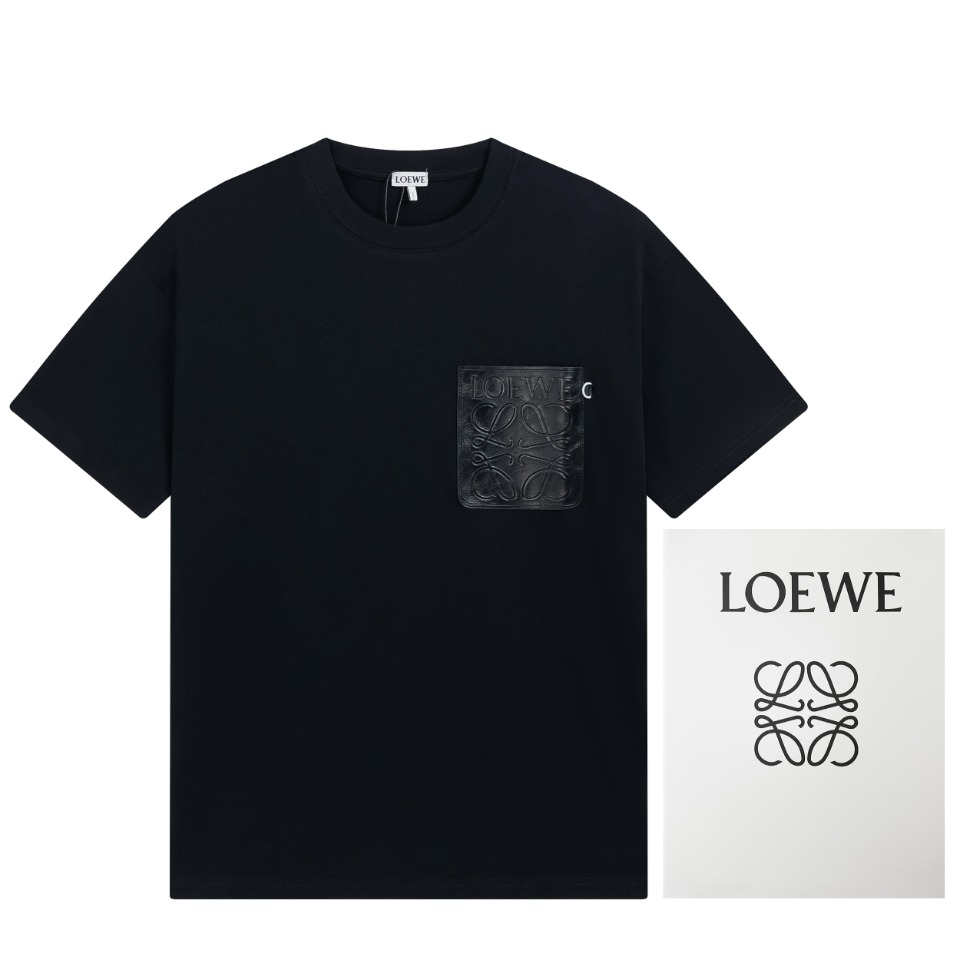 Loewe LOEWE 2025春夏新款短袖 罗意威 皮牌T恤 定制32支双纱紧密全棉240g面料