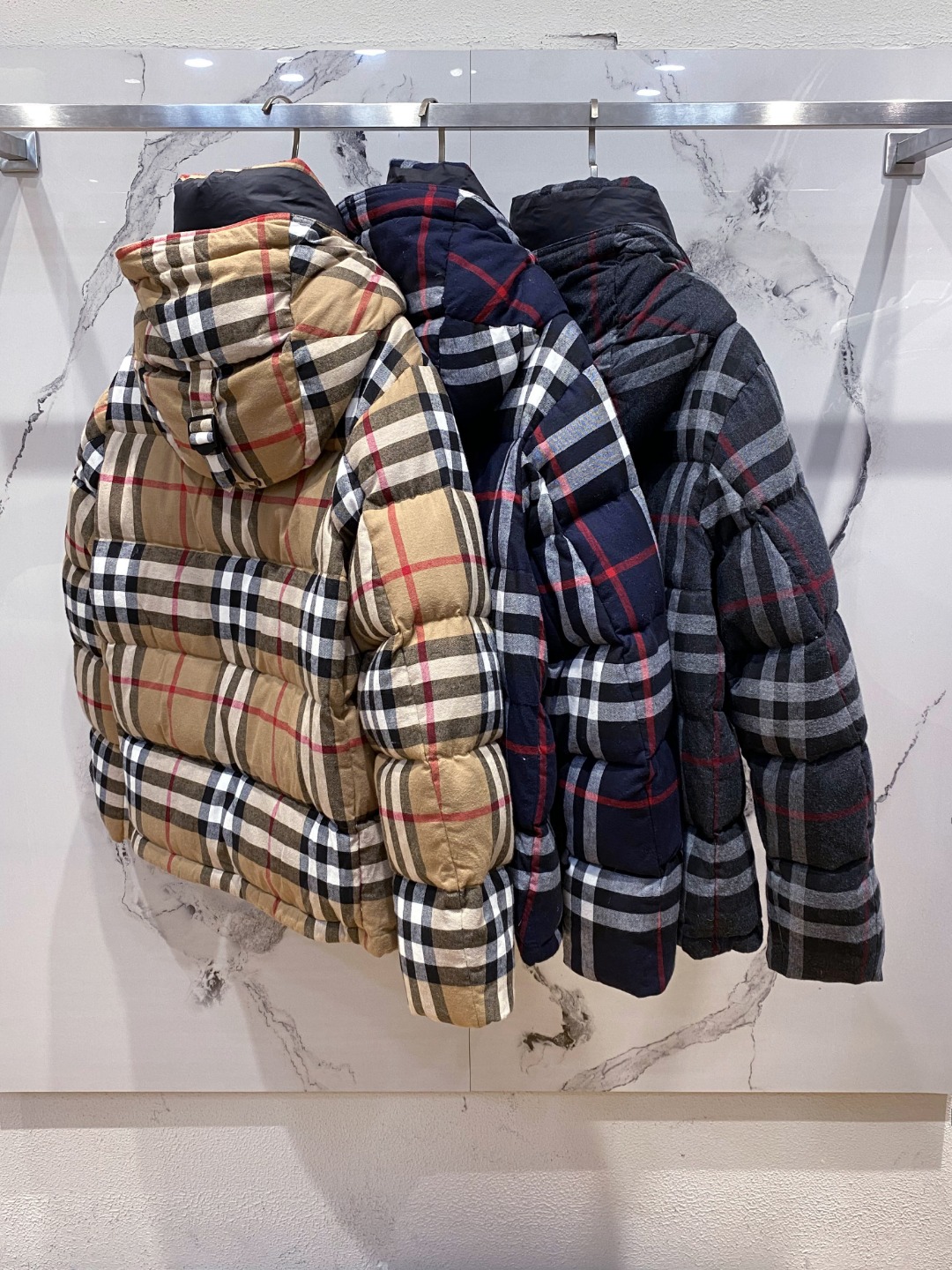 Bur 2022 秋冬新款对格设计羽绒服夹克外套
