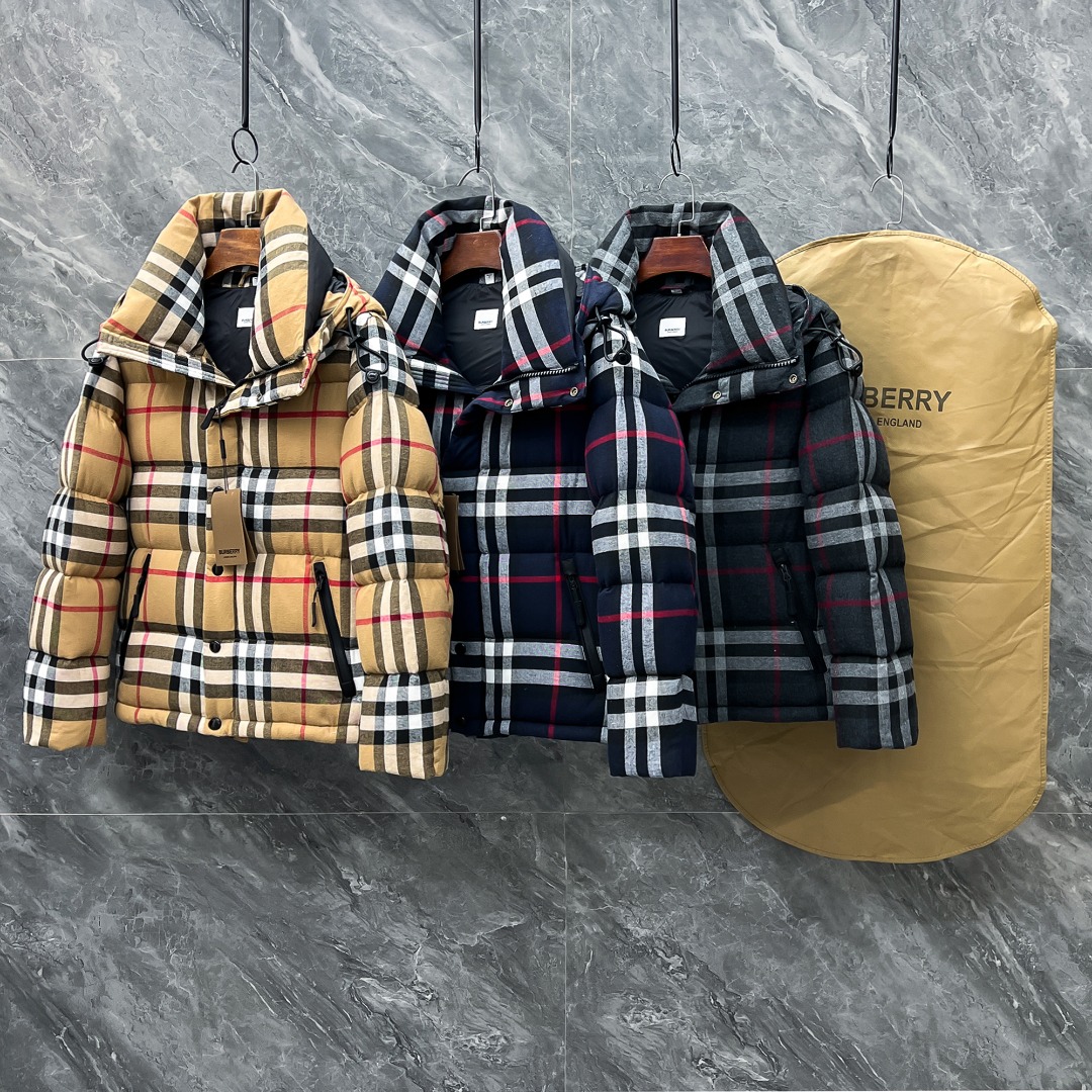 【新品】2022秋冬Bur*erry Vintage格纹羽绒服夹克外套