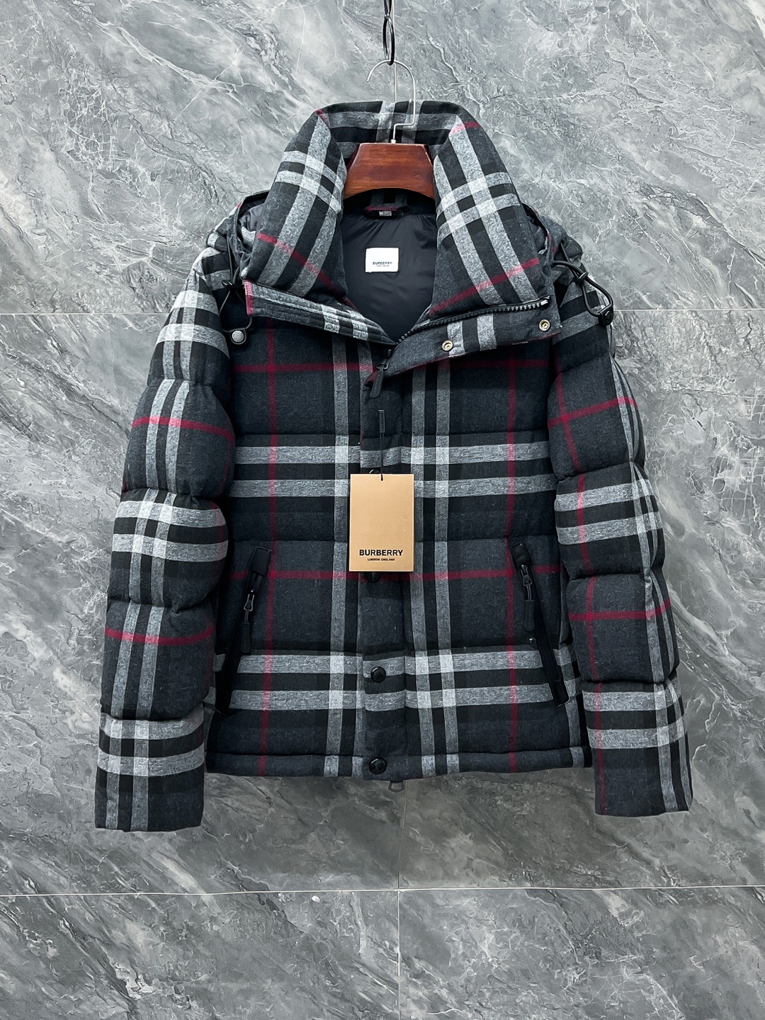 【新品】2022秋冬Bur*erry Vintage格纹羽绒服夹克外套