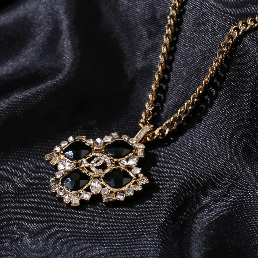 香奈儿Chanel新款项链专柜同步上市双C锁骨链精工打造原版一致黄铜材质
