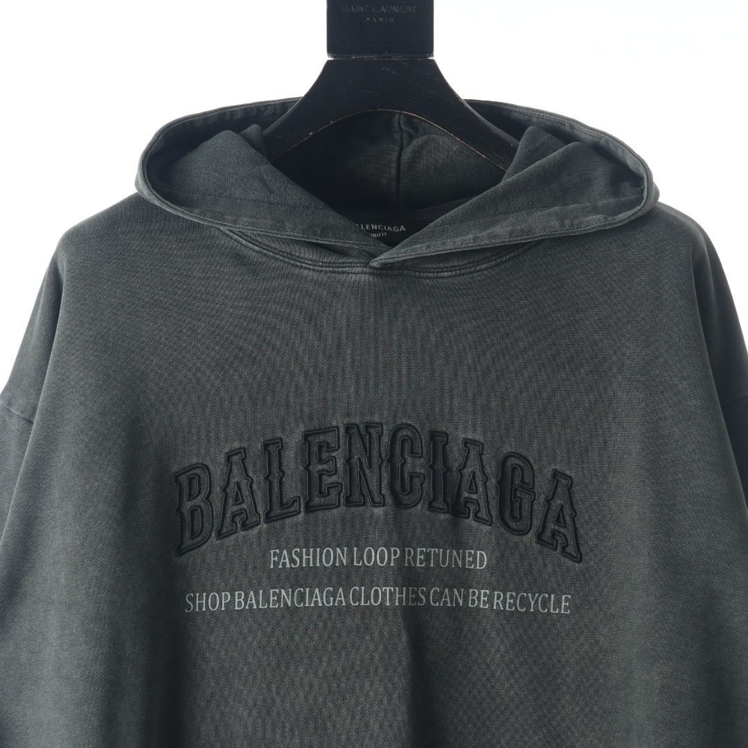 320 Balenciaga/巴黎世家 2022新款水洗蜡染连帽卫衣