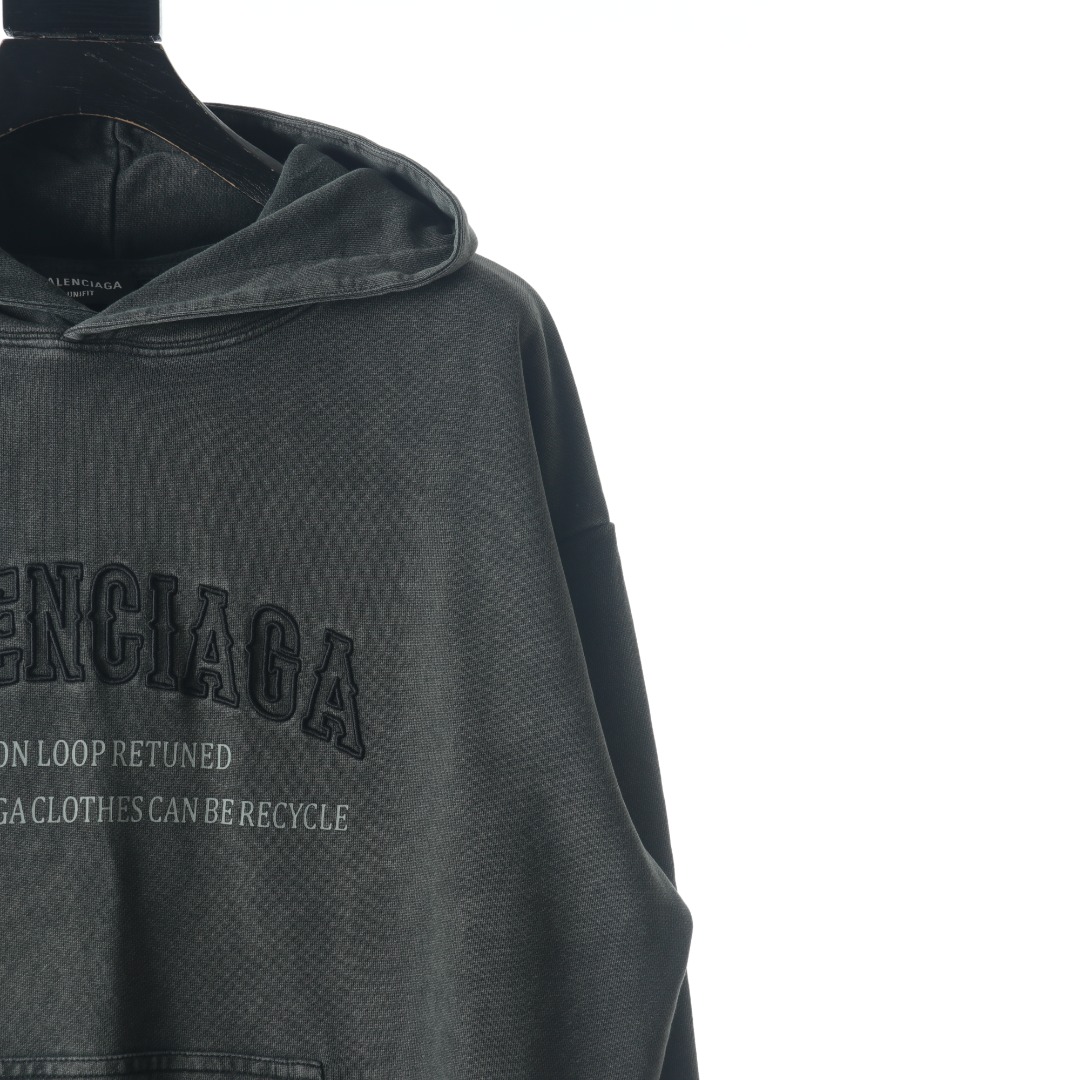 320 Balenciaga/巴黎世家 2022新款水洗蜡染连帽卫衣