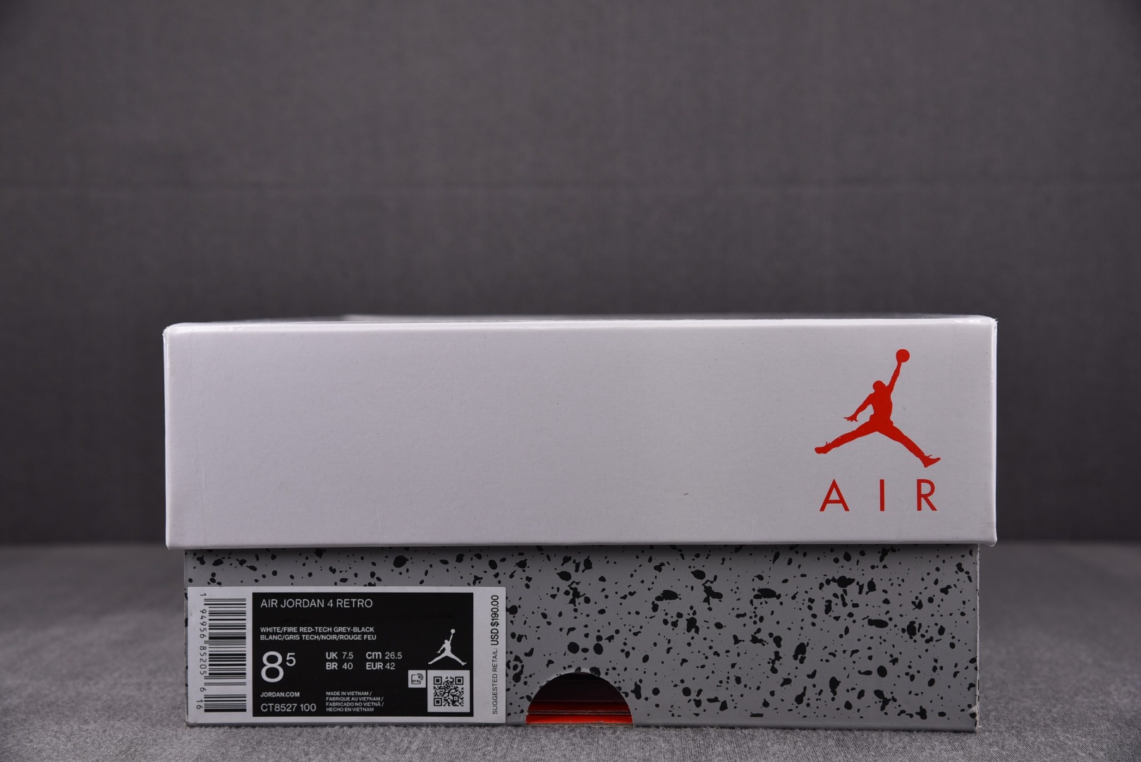 AJ4白奥利奥尺码40-48.5总裁R版出品-AirJordan4Oreo白奥利奥灰白红泼墨CT8527