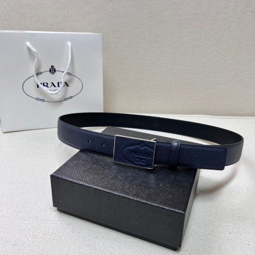 Elegante Cinturón Prada para Hombre en Cuero Saffiano con Hebilla con Logo 1 Elegante Cinturón Prada para Hombre en Cuero Saffiano con Hebilla con Logo