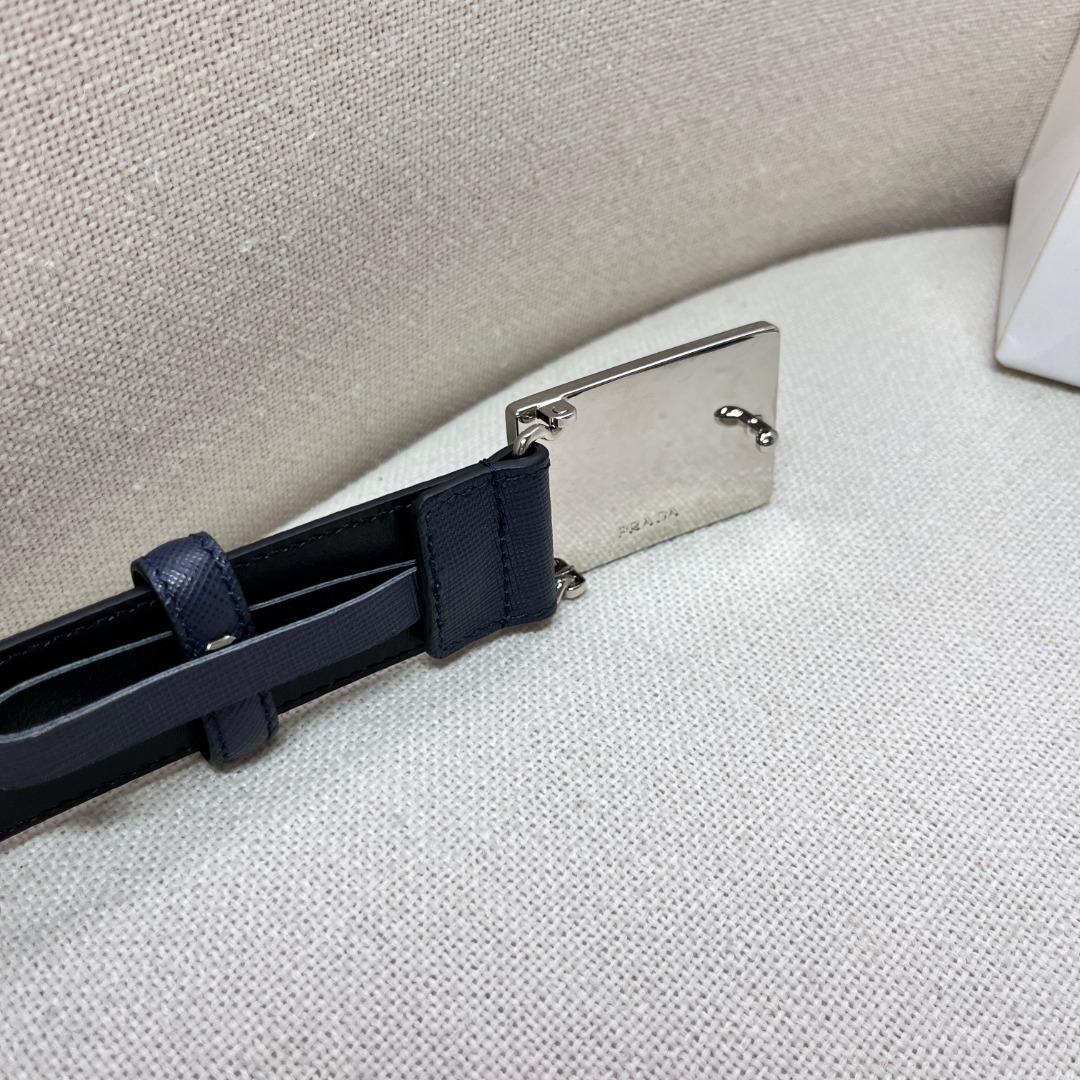 Prada Men's Saffiano Leather Belt with Metal Buckle - 3.4cm Width 7 o 1gka72mfi124f1ph91dul1hsl5gl8b