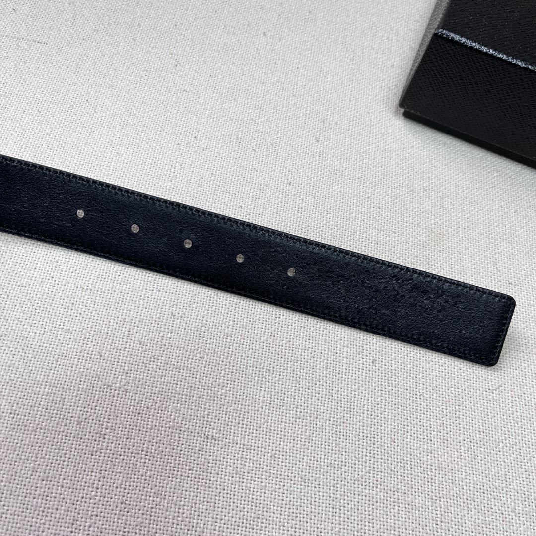 Prada Men's Saffiano Leather Belt with Metal Buckle - 3.4cm Width 5 o 1gka72mfi1d3om8f1aebvhi1tp689