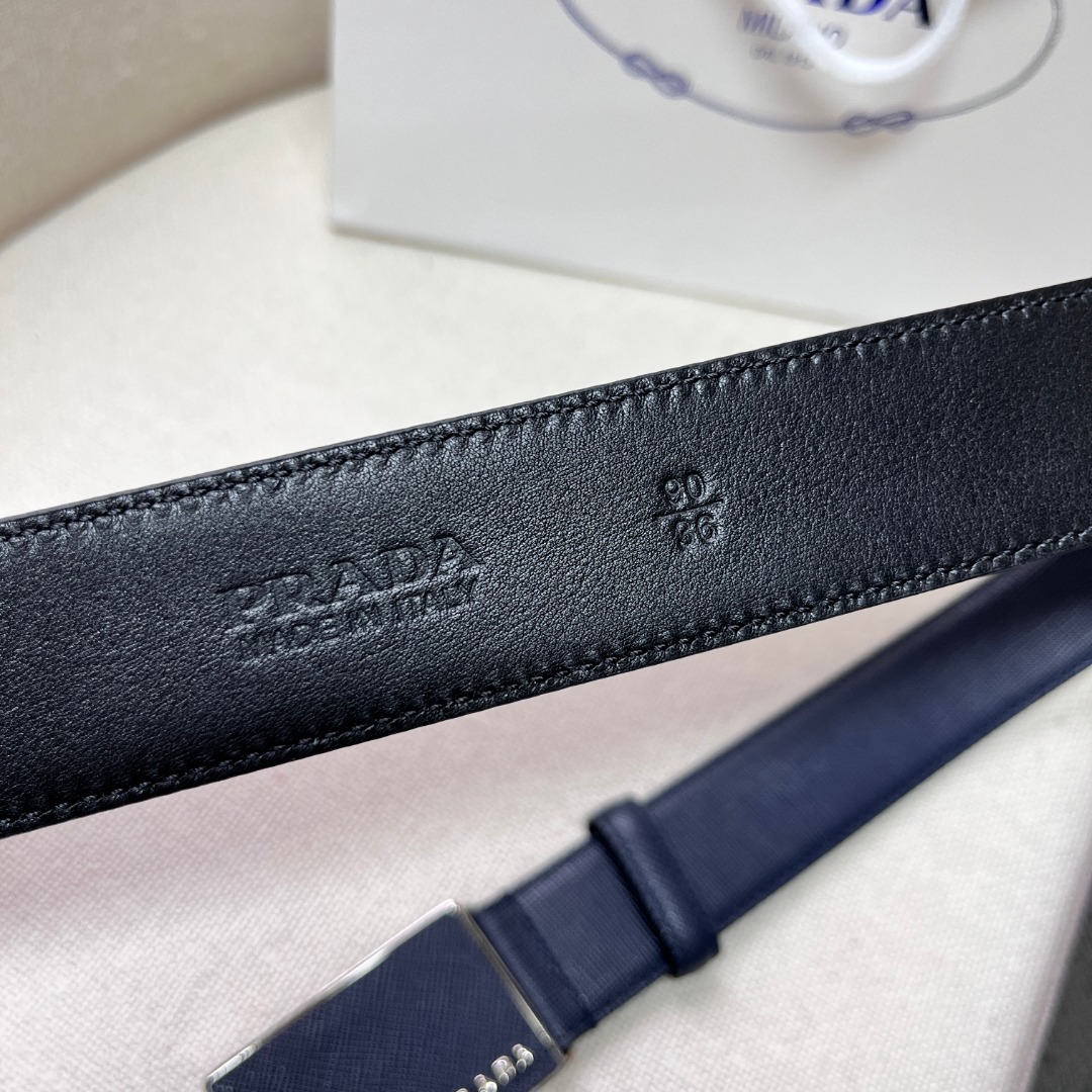 Prada Men's Saffiano Leather Belt with Metal Buckle - 3.4cm Width 9 o 1gka72mfi1p41lvkd4bslblij8d