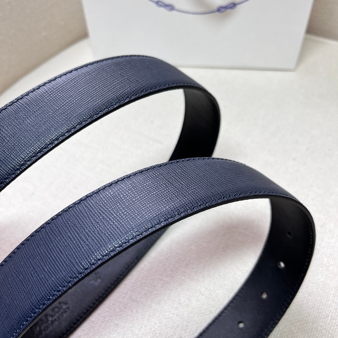 Prada Men's Saffiano Leather Belt with Metal Buckle - 3.4cm Width 6 o 1gka72mfi1utvini1o2ds73gu8a