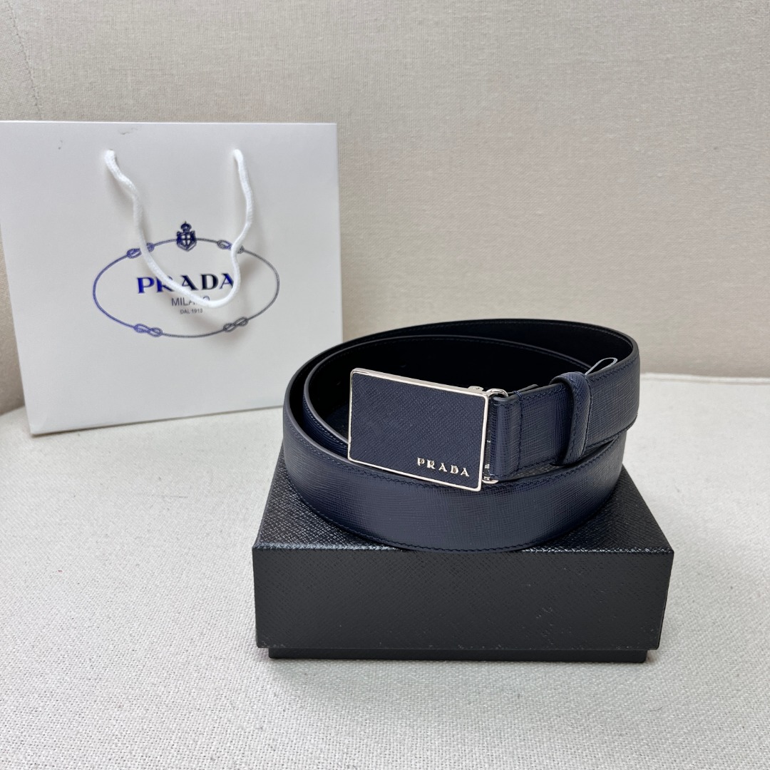 Prada Men's Saffiano Leather Belt with Metal Buckle - 3.4cm Width 8 o 1gka72mfijmd1mrs13u0j3nck38c