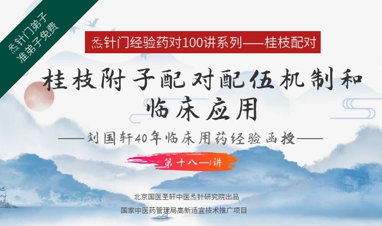 《Z6401-qz-刘国轩药对100讲-第十八-1讲：桂枝附子配对的临床应用-配伍机制和临床应用》