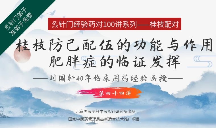 《Z6448-qz-刘国轩药对100讲-第四十四讲-桂枝防己配伍的功能与作用-肥胖症的临证发挥》