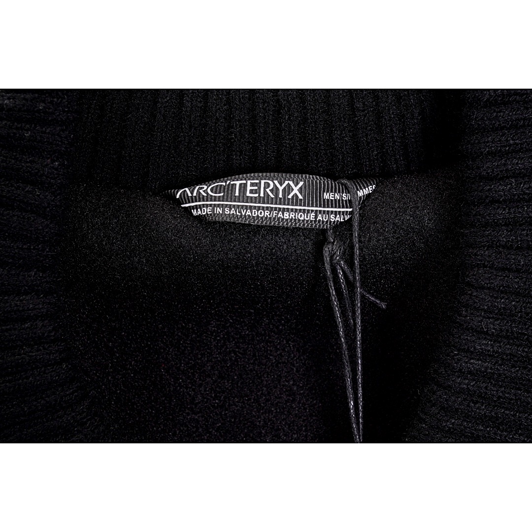 360 ARC'TERYX/始祖鸟 22FW 刺绣毛呢拼皮棒球服外套