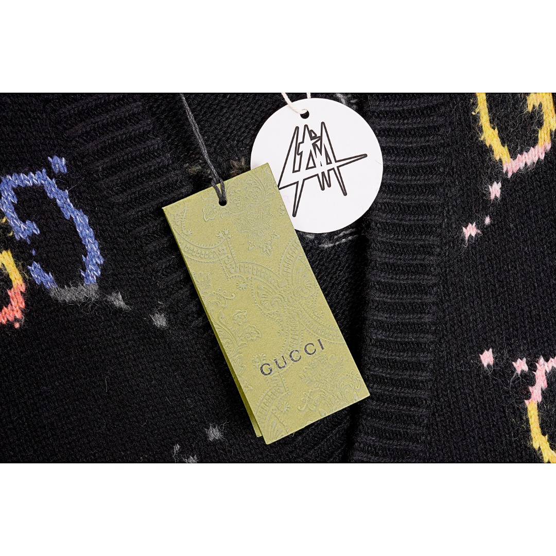 400 GUCCI/古驰 22FW 彩色大G满印提花毛衣开衫