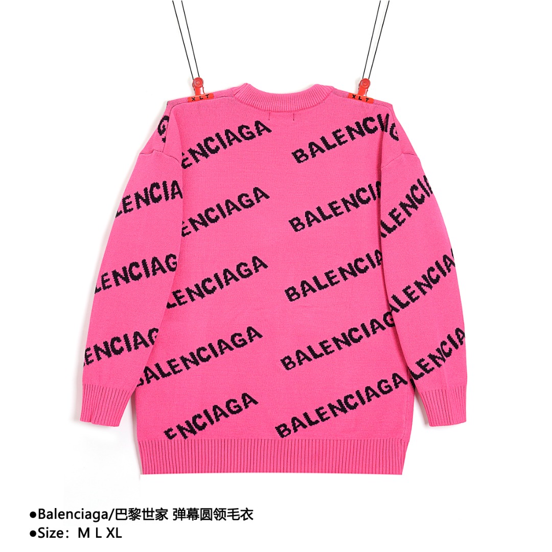 260 Balenciaga/巴黎世家 弹幕圆领毛衣