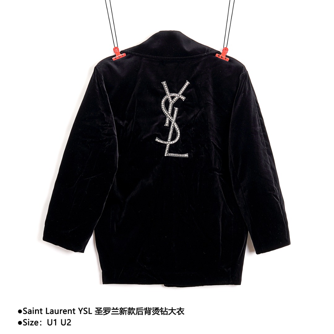 630 Saint Laurent YSL 圣罗兰新款后背烫钻大衣