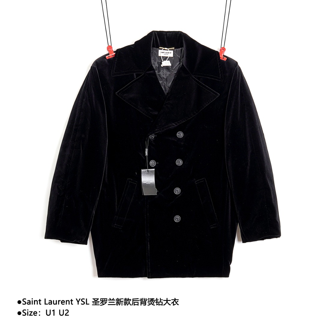 630 Saint Laurent YSL 圣罗兰新款后背烫钻大衣