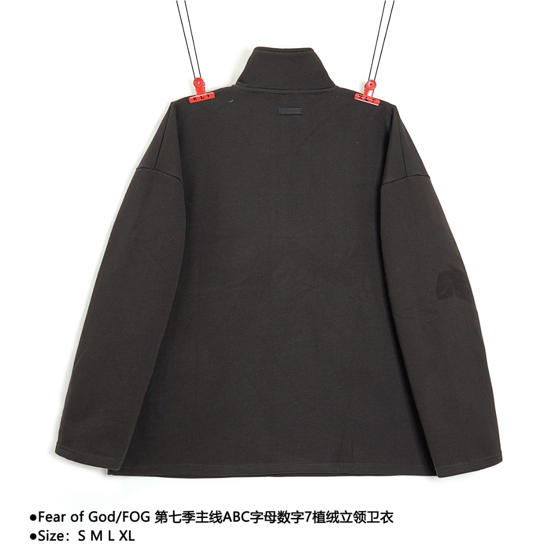 260 Fear of God/FOG 第七季主线ABC字母数字7植绒立领卫衣