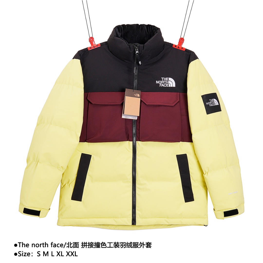 400 The north face/北面 拼接撞色工装羽绒服外套