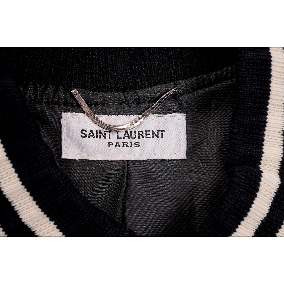 400 Saint Laurent Paris/圣罗兰 后背贴字签名款棒球服外套