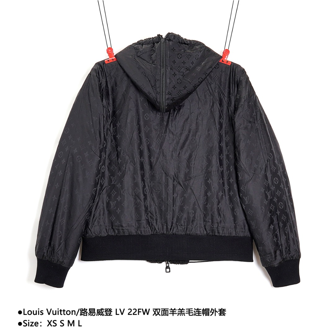 400 Louis Vuitton/路易威登 LV 22FW双面羊羔毛连帽外套