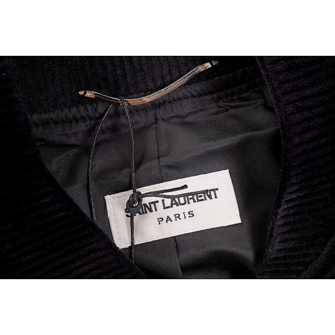 400 Saint Laurent/圣罗兰 22FW 丝绒棒球服外套