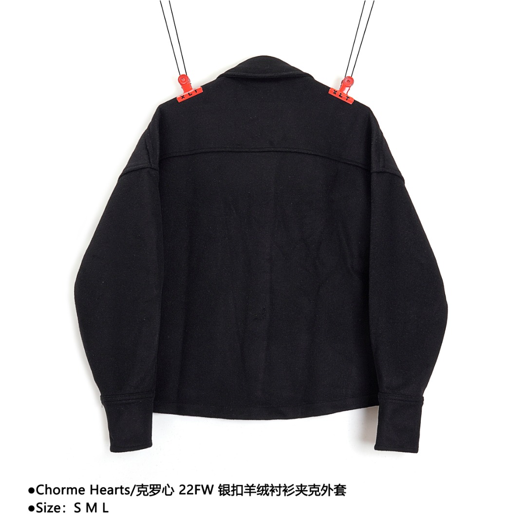 370 Chorme Hearts/克罗心 22FW 银扣羊绒衬衫夹克外套