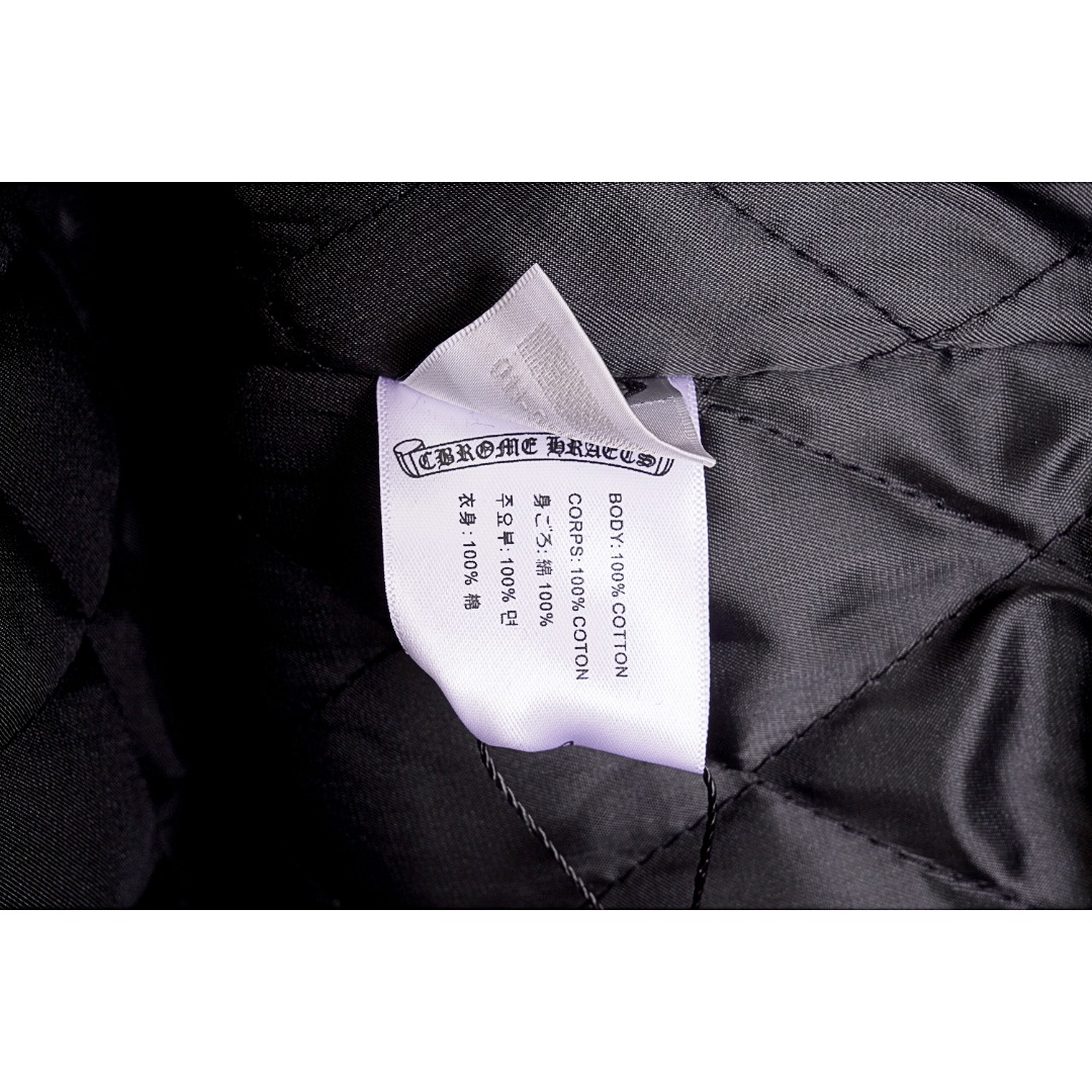 340 ChromeHearts/克罗心 十字架贴皮银饰PU袖棒球棉服外套