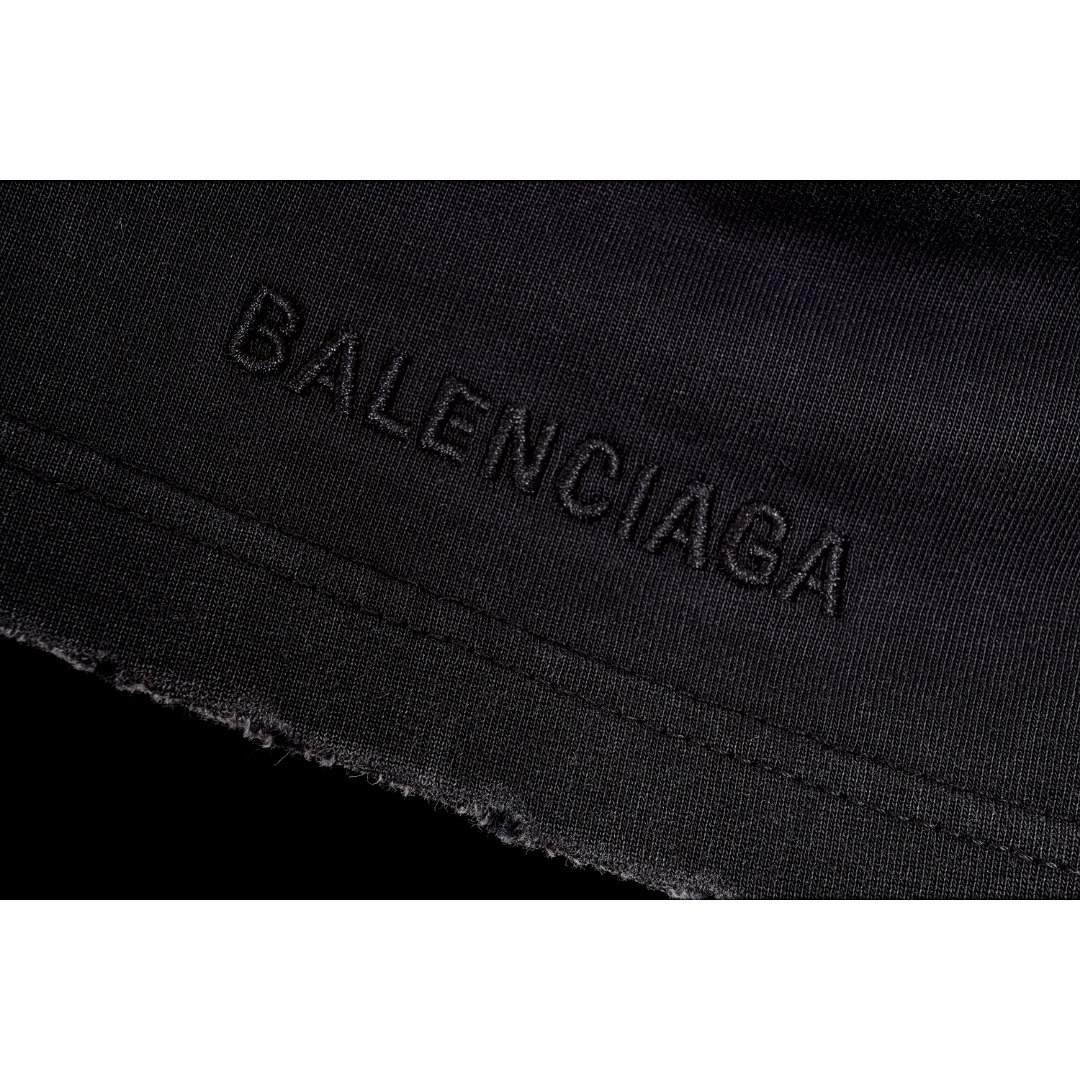 250 Balenciaga/巴黎世家 Rammstein德国战车乐队联名圆领洗水做旧长袖T恤