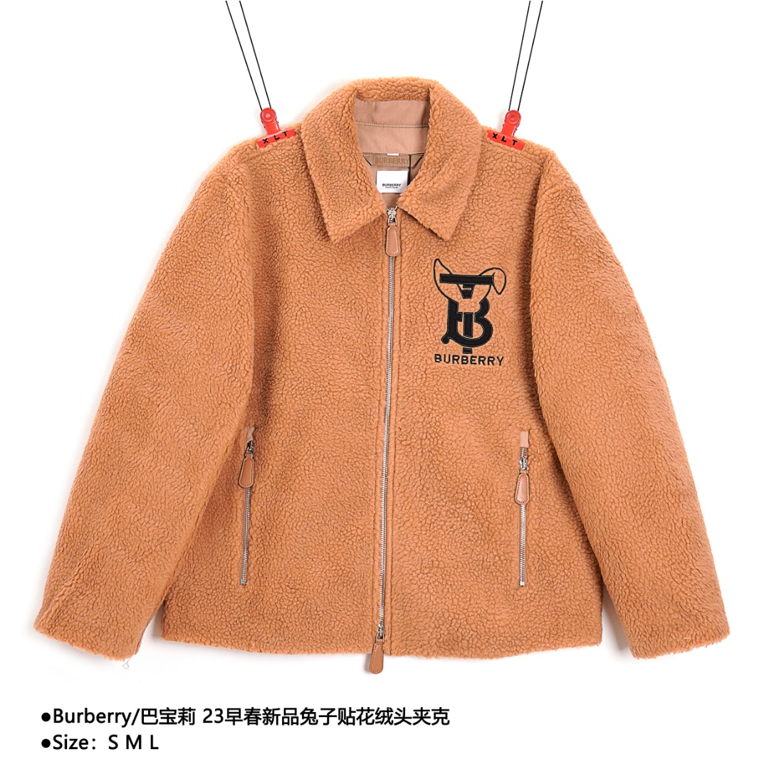 400 Burberry/巴宝莉 23早春新品兔子贴花绒头夹克