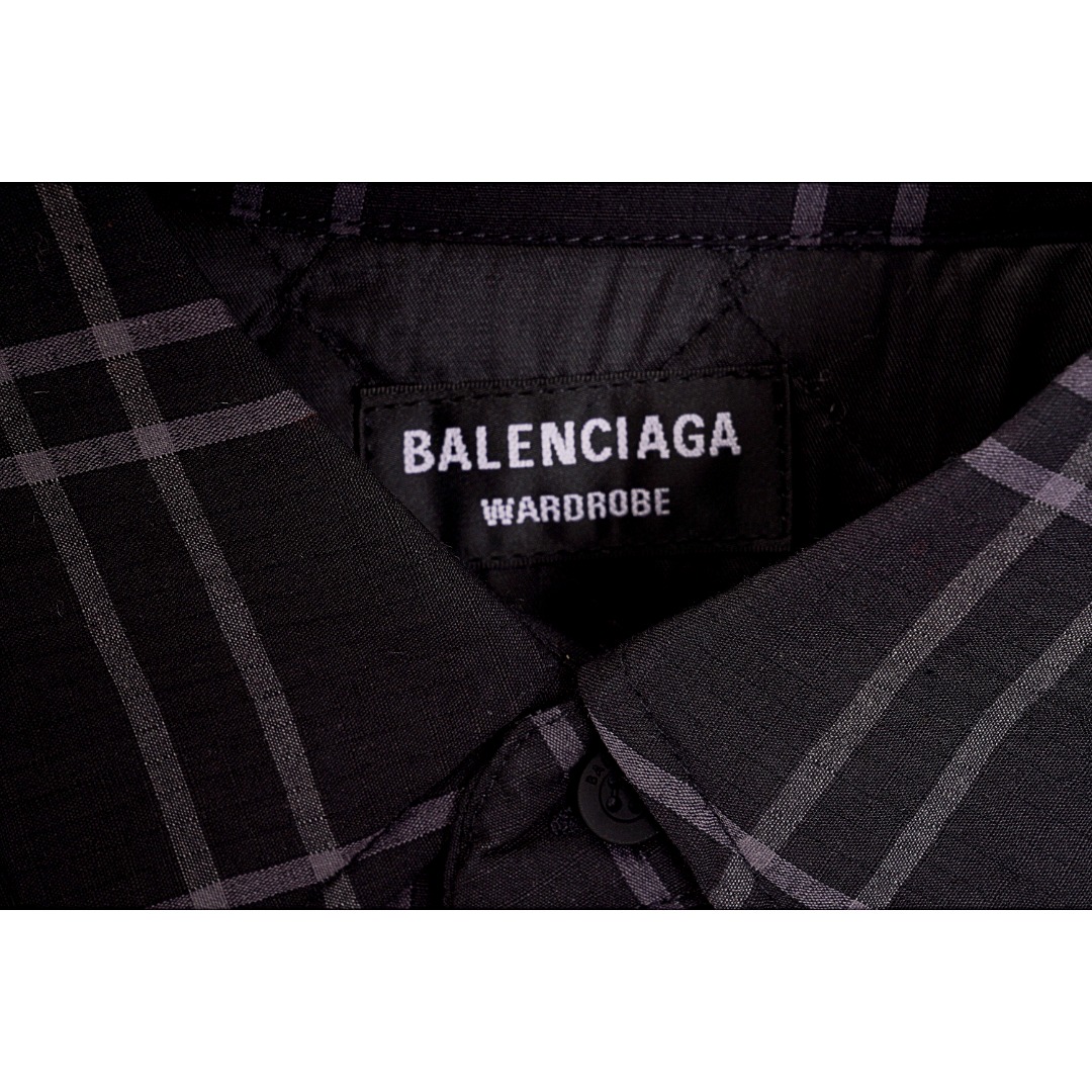 400 Balenciaga/巴黎世家 22Fw BB格纹棉服外套