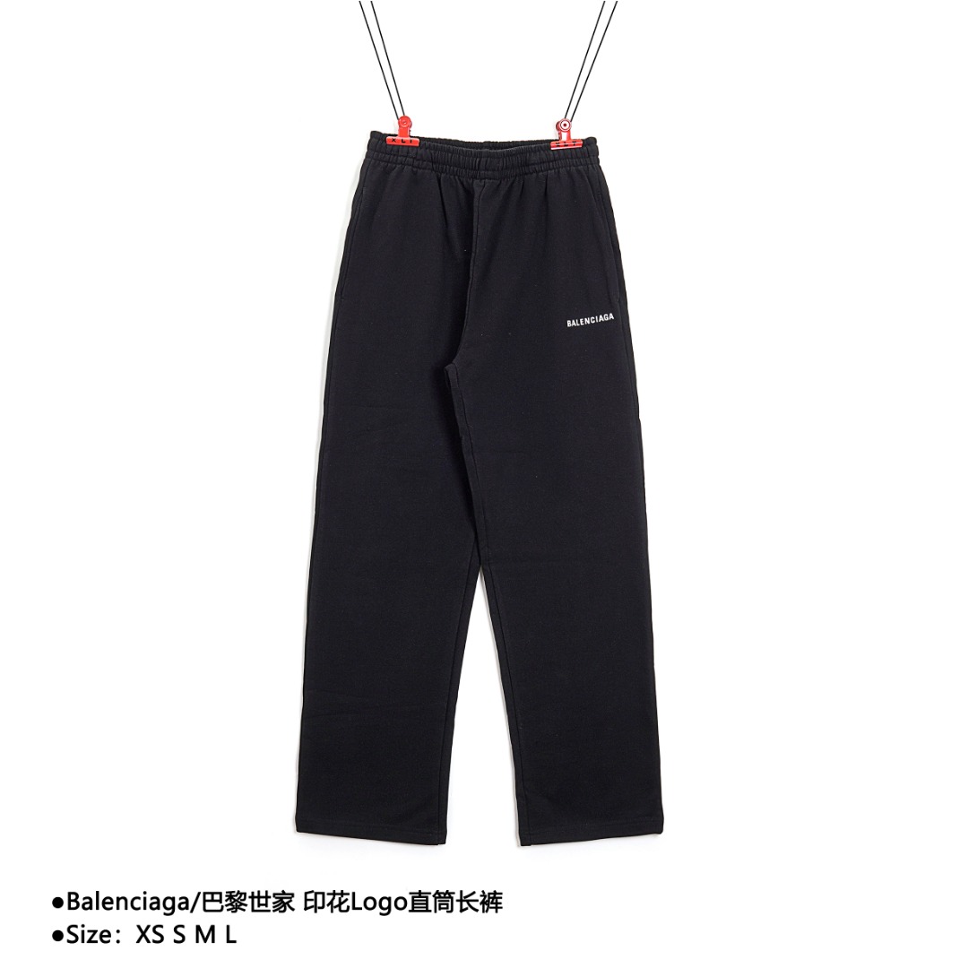 250 Balenciaga/巴黎世家 印花Logo直筒长裤