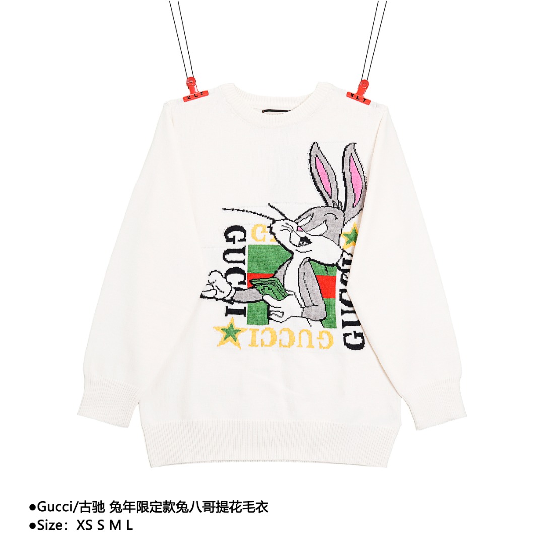 280 Gucci/古驰 兔年限定款兔八哥提花毛衣